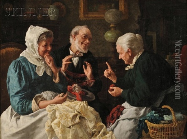 In The Parlor Oil Painting - Louis Charles Moeller