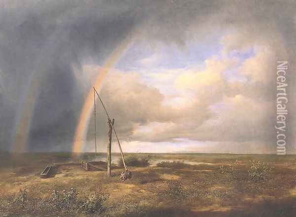 The Puszta 1853 Oil Painting - Karoly, the Elder Marko