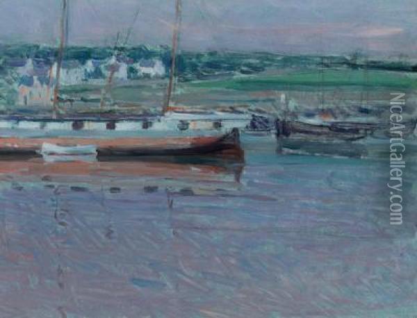 Schiffe Im Hafen Von Concarneau Oil Painting - Maximilian Kurzweil