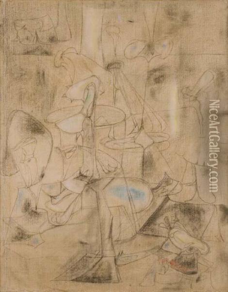 Study For The Betrothal Oil Painting - Arshile Gorky