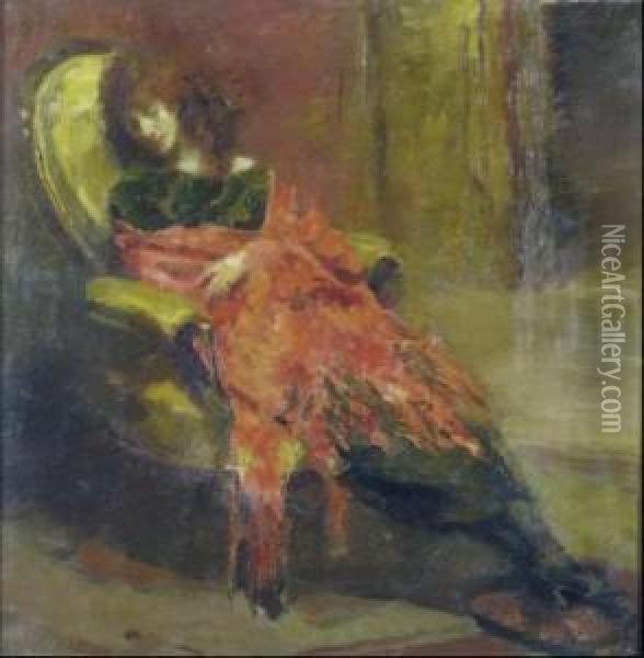 In Poltrona Oil Painting - Gino F. Parin