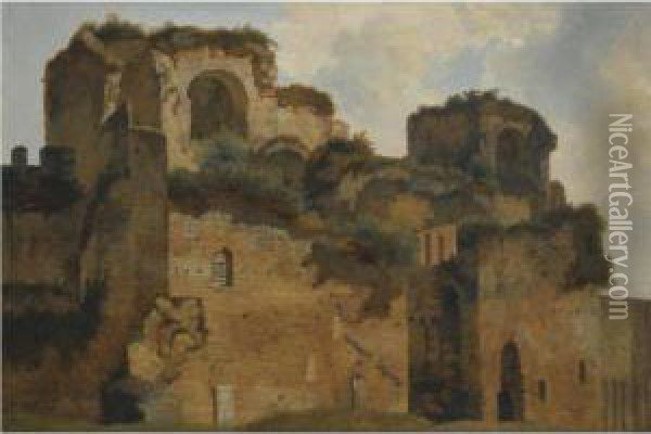 A View Of The Forum Oil Painting - Francois-Marius Granet