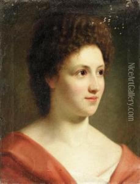 Portrait Of A Lady
Oil On Canvas Oil Painting - Franz Rumpler