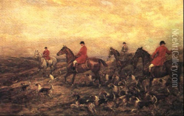 Foxhunt Oil Painting - Heywood Hardy