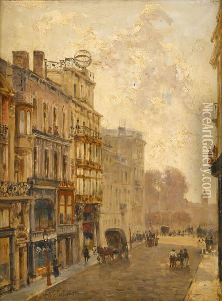 Rue Animee Oil Painting - Gustave Walckiers