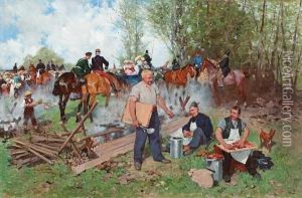 Manover Um 1900 Oil Painting - Theodor Volmar