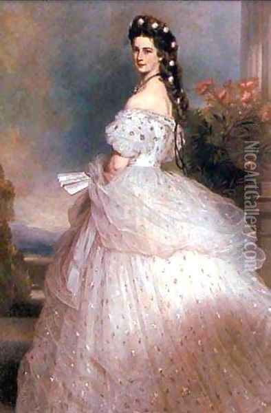 Empress Elisabeth Oil Painting - Franz Xavier Winterhalter