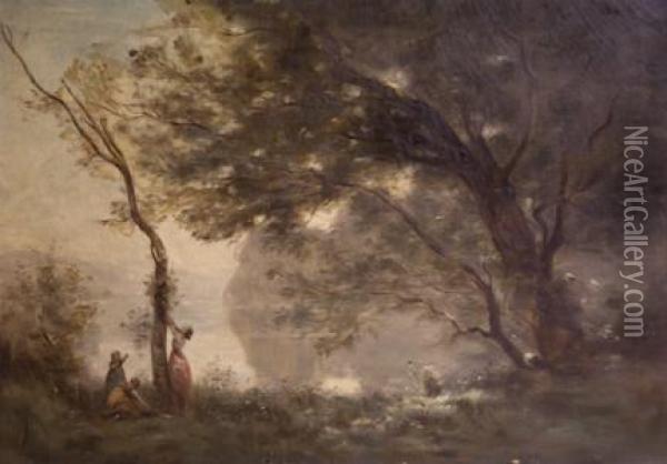 Souvenir De Mortefontaine Oil Painting - Jean-Baptiste-Camille Corot
