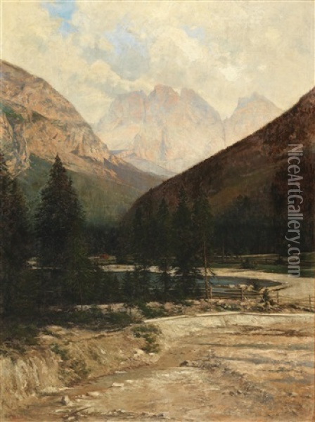 Snow Melting In The Mountains Oil Painting - Wilhelm Ambros