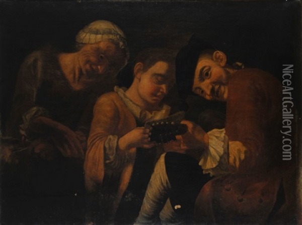 Suonatori Oil Painting - Gaspare Traversi