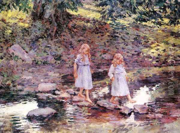 Stepping Stones Oil Painting - Theodore Robinson