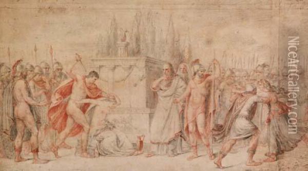 Scena Romana Con Sacrificio Di Una Giovane Oil Painting - Gerard de Lairesse