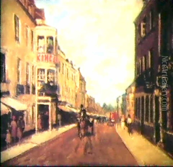 Vue De Dorchester, High Street Oil Painting - Jacques-Emile Blanche