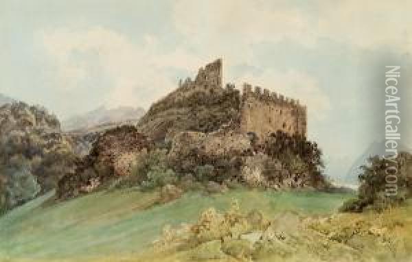 Ruine Wartenberg Oil Painting - Thomas Ender