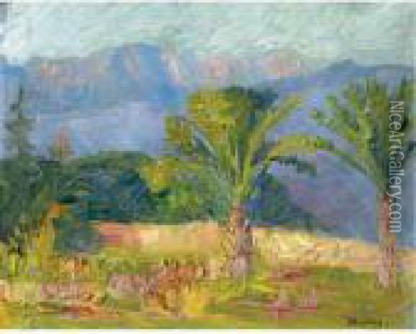 Moab Mountain Range, Lebanon Oil Painting - Konstantinos Maleas