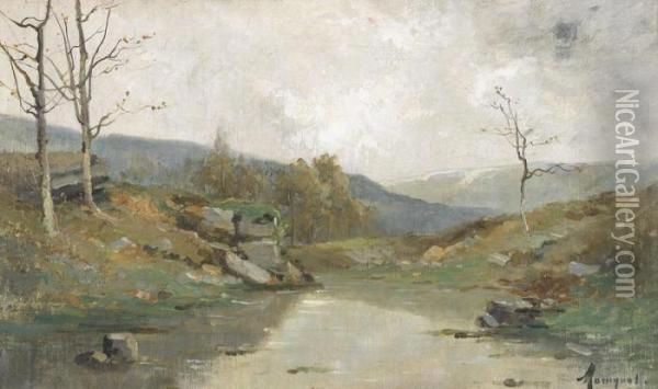 Herbstliche Bachpartie Oil Painting - Augustin Maniquet