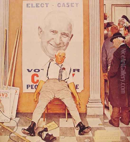Before and After Oil Painting - Norman Rockwell