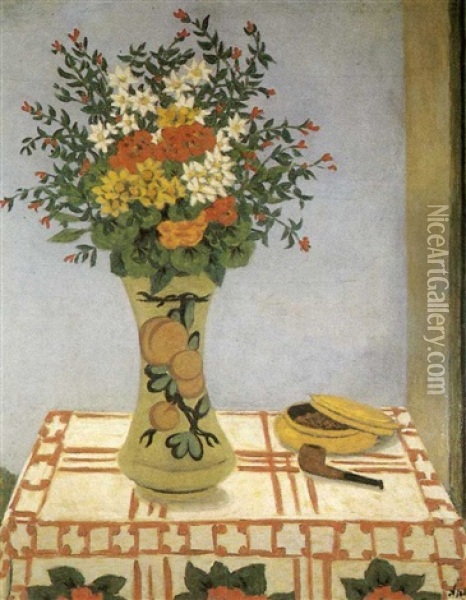 Vase Of Flowers Oil Painting - Georges Ascher
