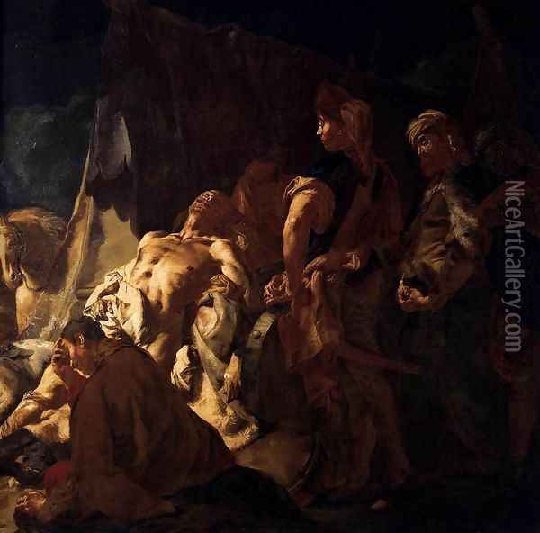 The Death of Darius (detail) Oil Painting - Giovanni Battista Piazzetta