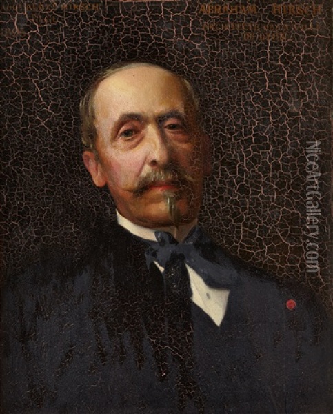 Portrait D'abraham Hirsch Architecte De La Ville De Lyon Oil Painting - Auguste-Alexandre Hirsch