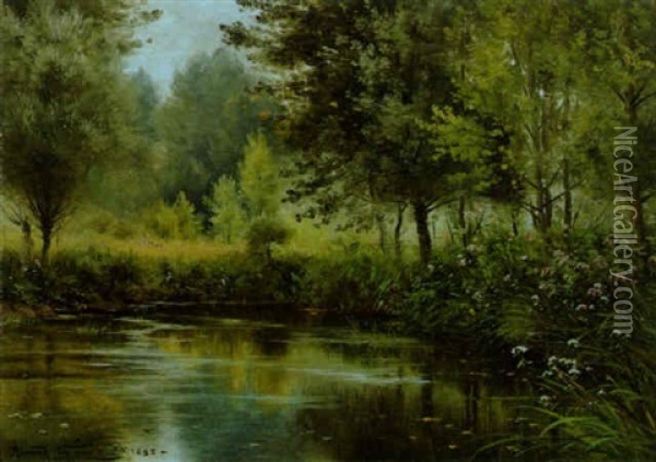 Waldlandschaft Mit Kleinem Teich Oil Painting - Armand Guery