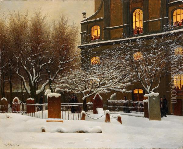 Ottesang I Maria Kyrka - Stockholm Oil Painting - Gustaf Carleman