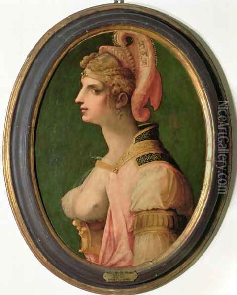Portrait of a woman, probably Zenobia, Queen of Palmyra Oil Painting - Michele di Ridolfo del Ghirlandaio (see Tosini)