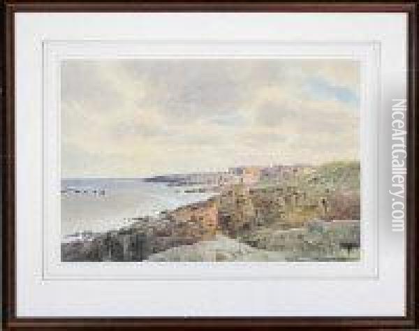 Craster Harbour, Northumberland Oil Painting - William Cossens Way