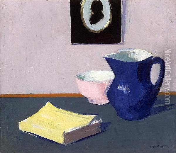 Blue Jug And Silhouette Oil Painting - Francis Campbell Boileau Cadell