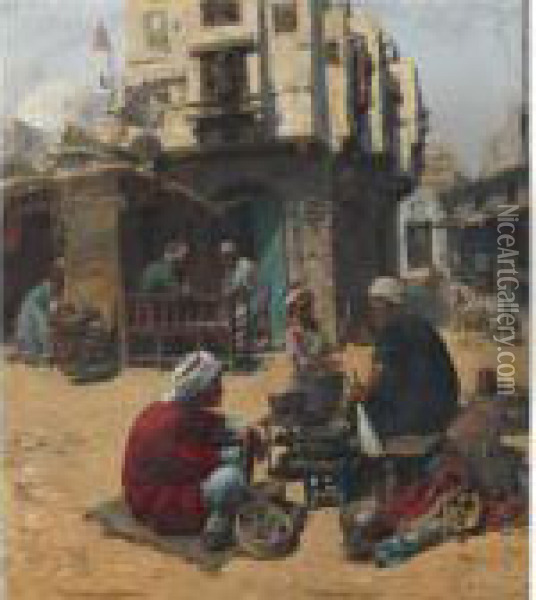 The Ful Seller Oil Painting - Alphons Leopold Mielich