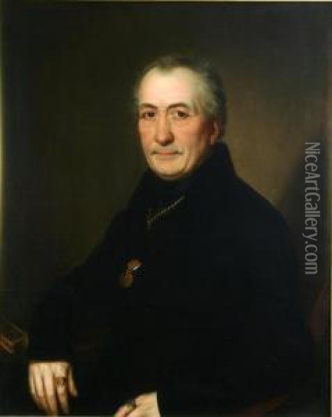 Portrait Of A Gentleman Wearing A Decoration Oil Painting - Abraham Anne Van De Kasteele