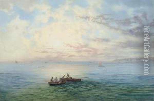 Fishing On The Bay Of Naples Oil Painting - Gioacchino La Pira