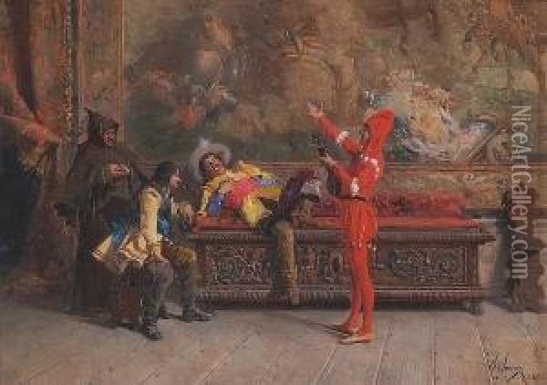 The Entertaining Jester Oil Painting - Scipione Simoni