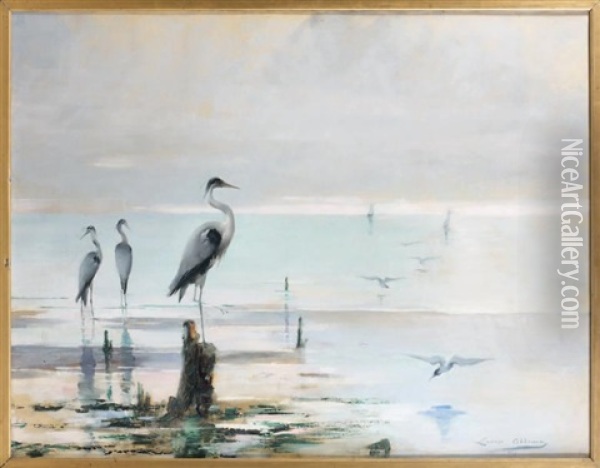 Les Herons Oil Painting - Louise Abbema
