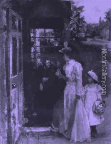 Elegant Visitors Oil Painting - John Lochhead