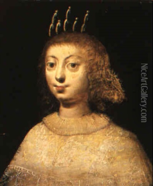 Portrait Of A Lady, Bust Length Oil Painting - Claude Deruet