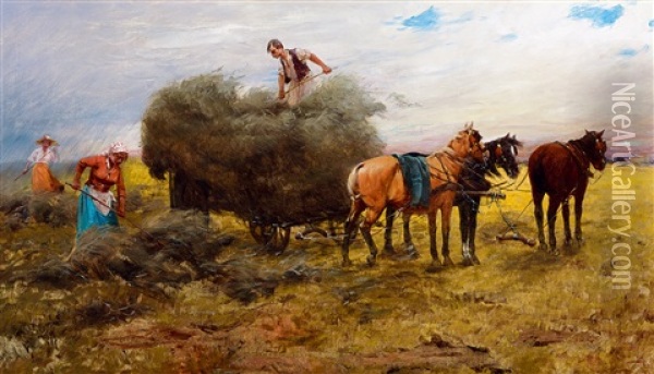 In The Field Oil Painting - Laszlo Pataky