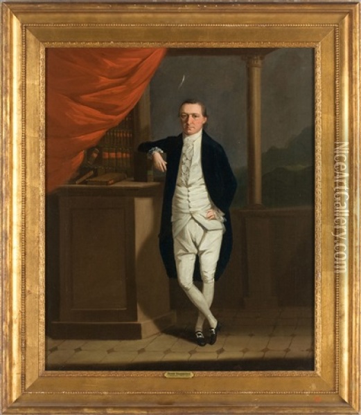 Portrait Of A Gentleman In His Library Oil Painting - Henry Benbridge