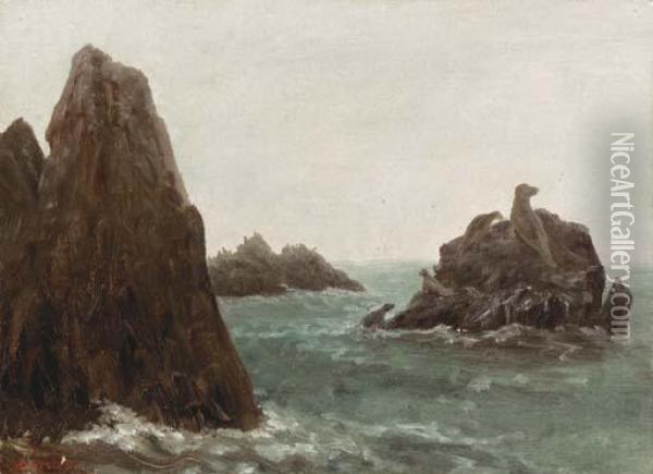 Seal Rocks, California Oil Painting - Albert Bierstadt