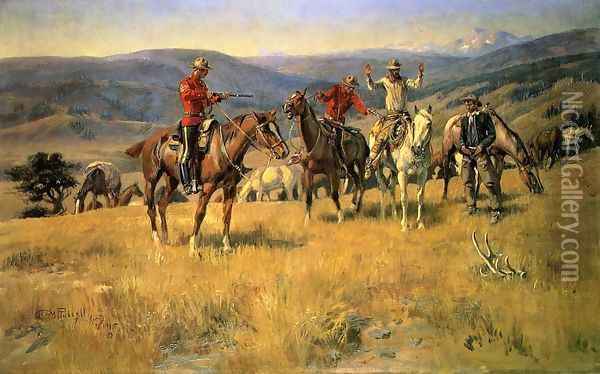 When Law Dulls the Edge of Chance Oil Painting - Charles Marion Russell