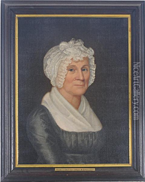 Portrait Of An Elderly Lady; And A Companion Painting Of Herhusband Oil Painting - Ethan Allen Greenwood