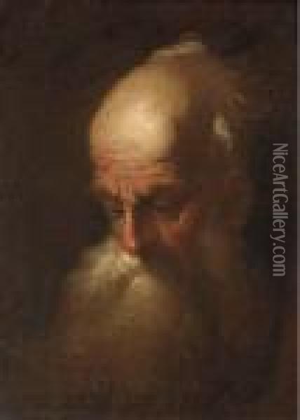 Head Of An Old Man Oil Painting - Christian Wilhelm Ernst Dietrich