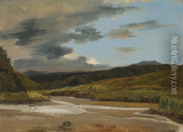A River (plein-air Sketch) Oil Painting - Jules Coignet