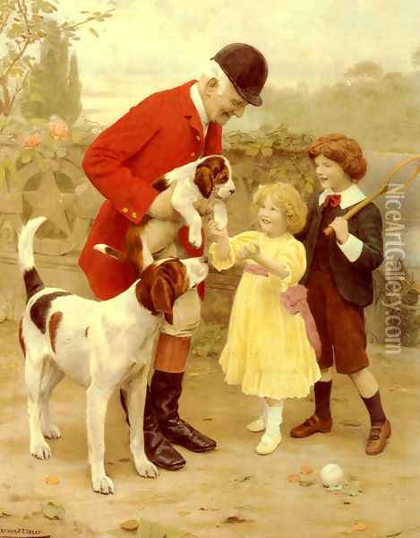 The Huntsman's Pet Oil Painting - Arthur John Elsley