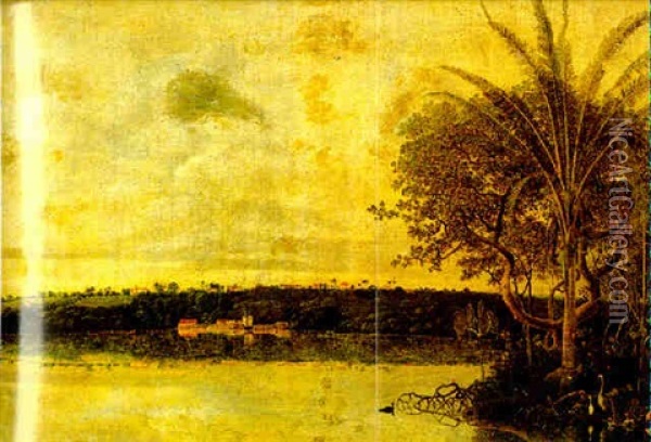 View Of The Town And Homestead Of Frederik In Paraiba, Brazil Oil Painting - Frans Jansz Post