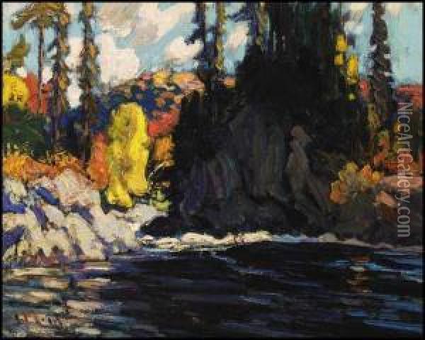 Landscape Sketch, Northern Ontario Oil Painting - James Edward Hervey MacDonald