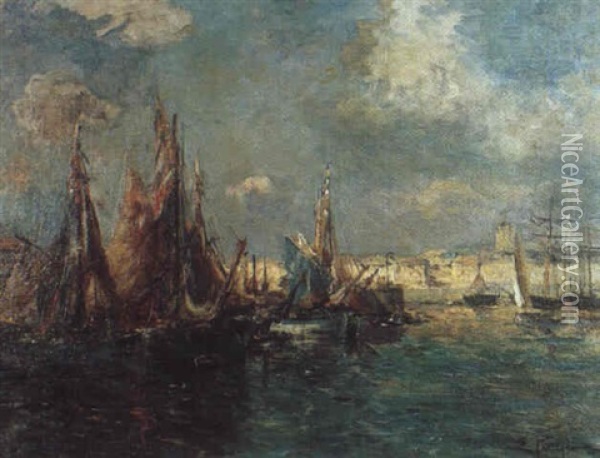 Port En Bretagne Oil Painting - Edmond Marie Petitjean