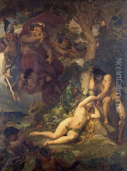 Adam Et Eve, Le Paradis Perdu Oil Painting - Alexandre Cabanel