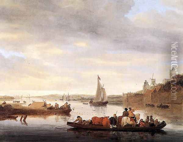 The Crossing at Nimwegen Oil Painting - Salomon van Ruysdael