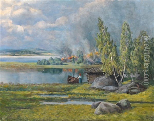 Burn-clearing Oil Painting - Alarik Boeoek